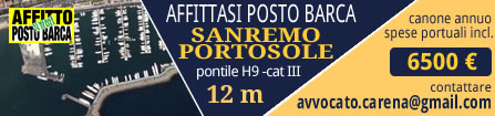 Affitto Posto
barca Porto Sole Sanremo 12 metri